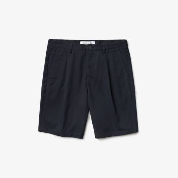 Lacoste Pleated Stretch Bermuda Shorts Pánské - Kraťasy Tmavě Blankyt Blankyt | CZ-kuAdIS